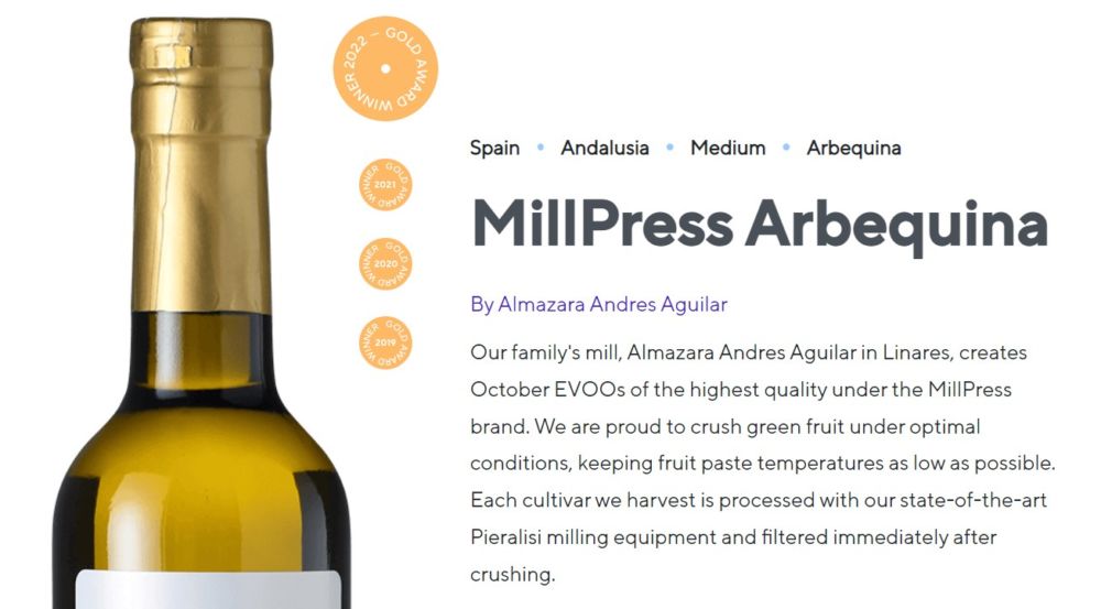 aceite de oliva virten extra arbequina andres aguilar premios